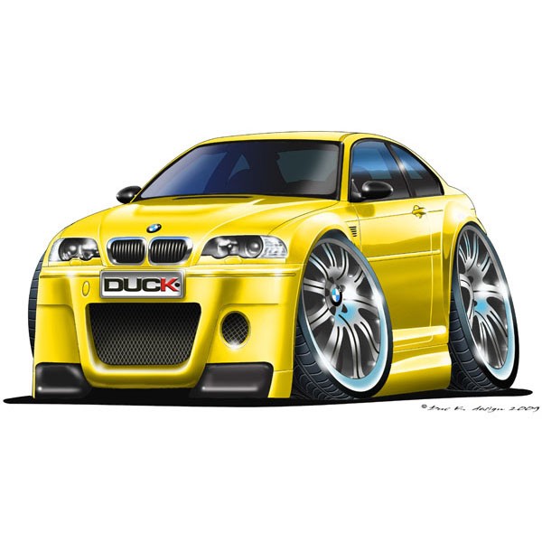BMW E46 M3 CSL - Vinyl Wall Art Sticker - Yellow