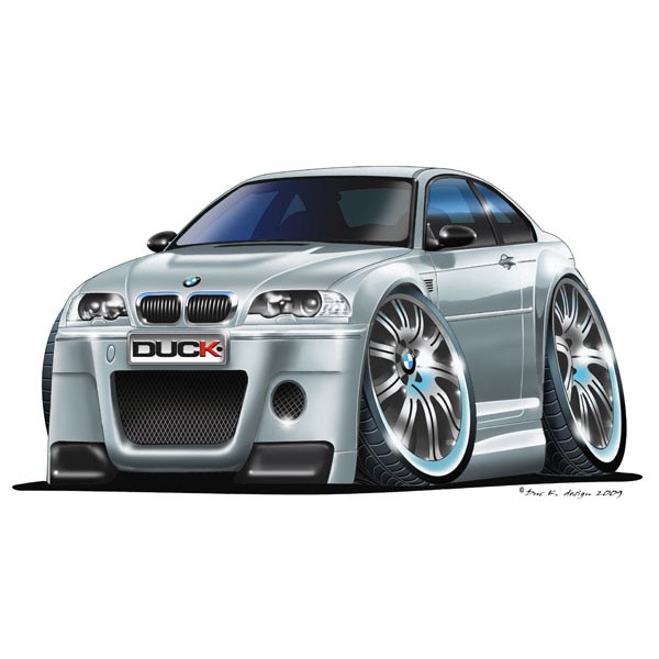 BMW E46 M3 CSL - Vinyl Wall Art Sticker - Silver