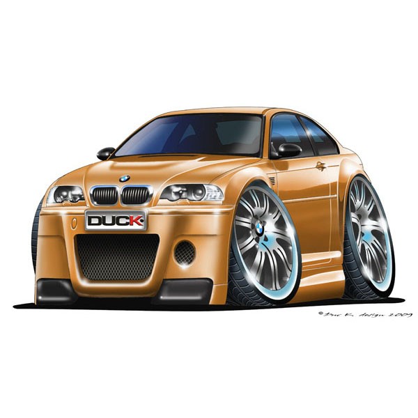 BMW E46 M3 CSL - Vinyl Wall Art Sticker - Gold