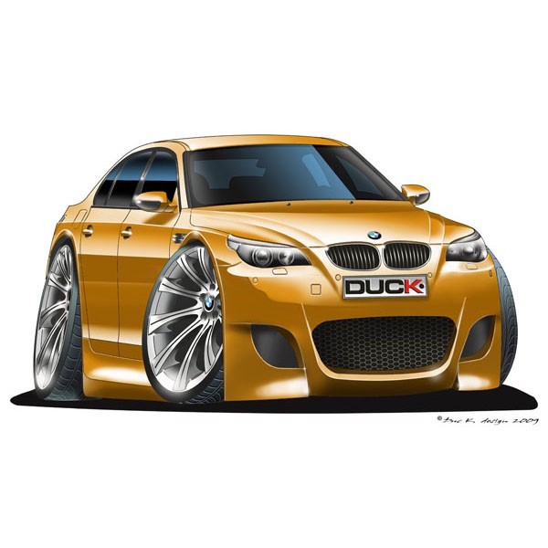 BMW E60 M5 - Vinyl Wall Art Sticker - Gold