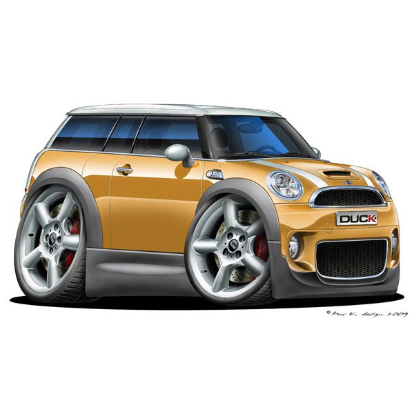 BMW Mini Clubman - Vinyl Wall Art Sticker - Gold