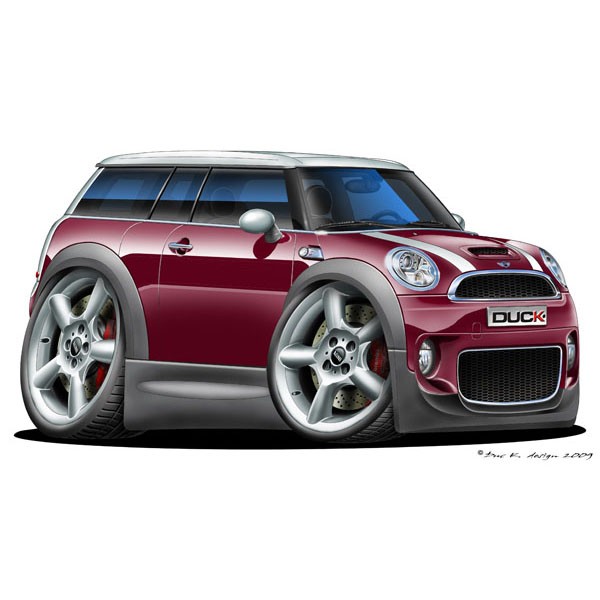 BMW Mini Clubman - Vinyl Wall Art Sticker - Burgundy