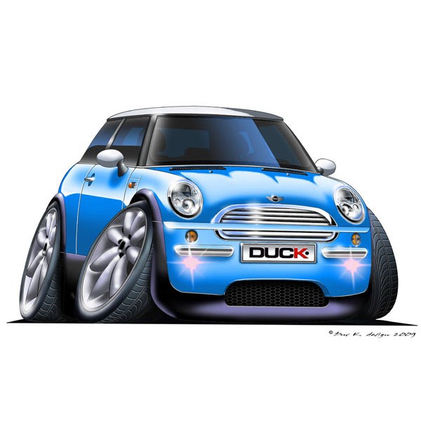 BMW Mini Cooper - Vinyl Wall Art Sticker - Blue