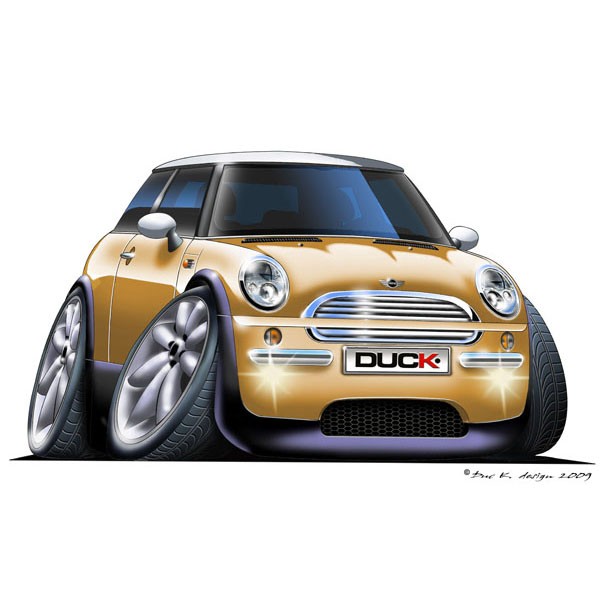 BMW Mini Cooper - Vinyl Wall Art Sticker - Gold