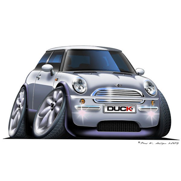 BMW Mini Cooper - Vinyl Wall Art Sticker - Silver