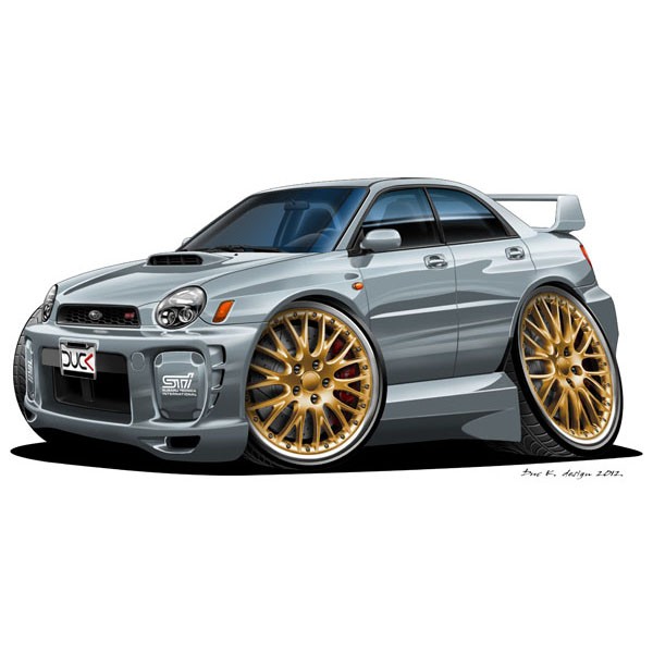 Subaru Impreza STi Turbo - Vinyl Wall Art Sticker - Silver