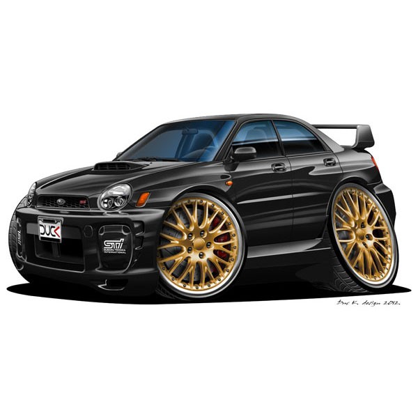Subaru Impreza STi Turbo - Vinyl Wall Art Sticker - Black