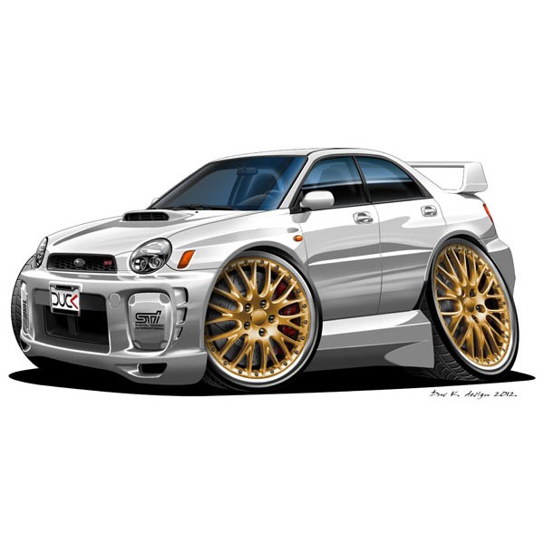 Subaru Impreza STi Turbo - Vinyl Wall Art Sticker - White