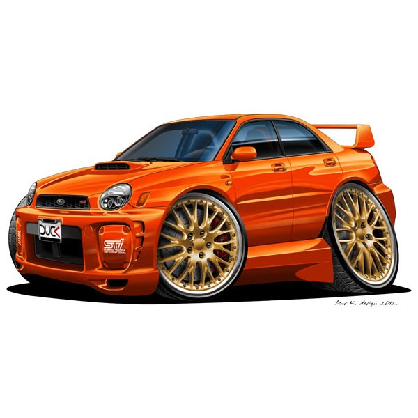 Subaru Impreza STi Turbo - Vinyl Wall Art Sticker - Orange
