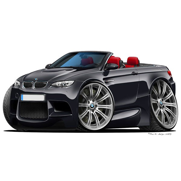 BMW E93 M3 Cabriolet (red) - Vinyl Wall Art Sticker - Black