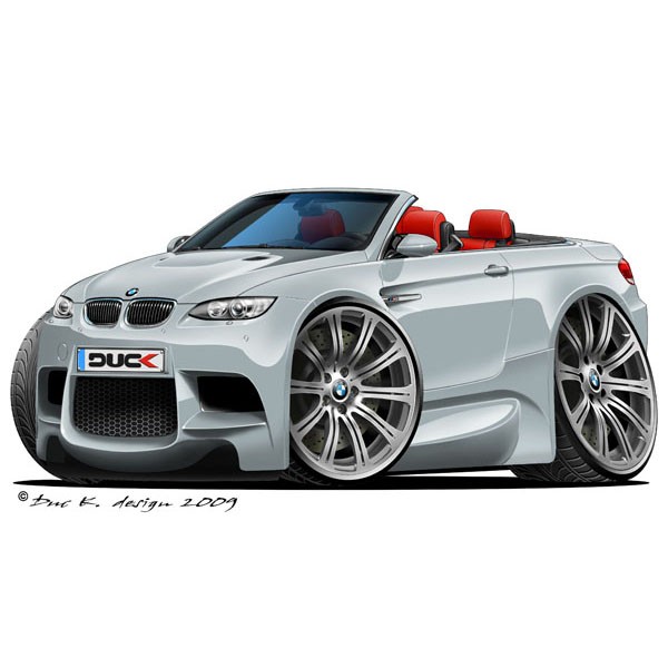 BMW E93 M3 Cabriolet (red) - Vinyl Wall Art Sticker - Silver