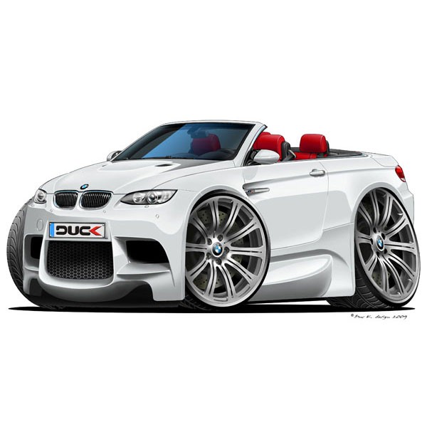 BMW E93 M3 Cabriolet (red) - Vinyl Wall Art Sticker - White