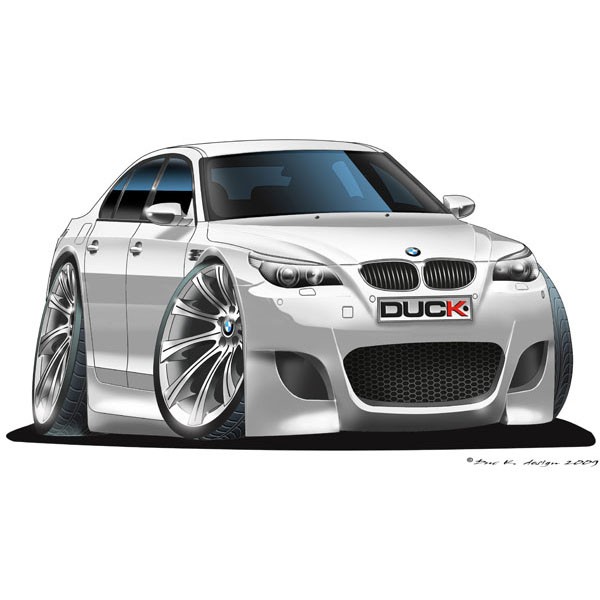 BMW E60 M5 - Vinyl Wall Art Sticker - White