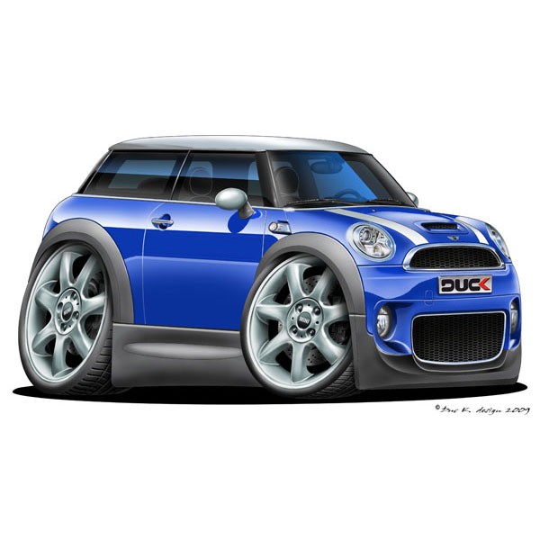 BMW Mini Cooper S - Vinyl Wall Art Sticker - Blue