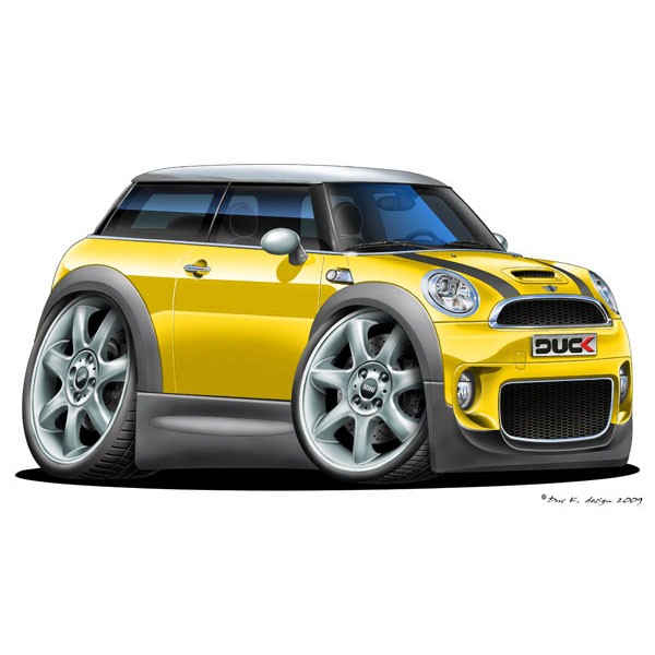BMW Mini Cooper S - Vinyl Wall Art Sticker - Yellow