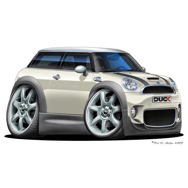 BMW Mini Cooper S - Vinyl Wall Art Sticker - White