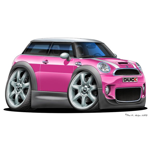 BMW Mini Cooper S - Vinyl Wall Art Sticker - Pink