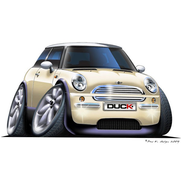 BMW Mini Cooper  - Vinyl Wall Art Sticker - White