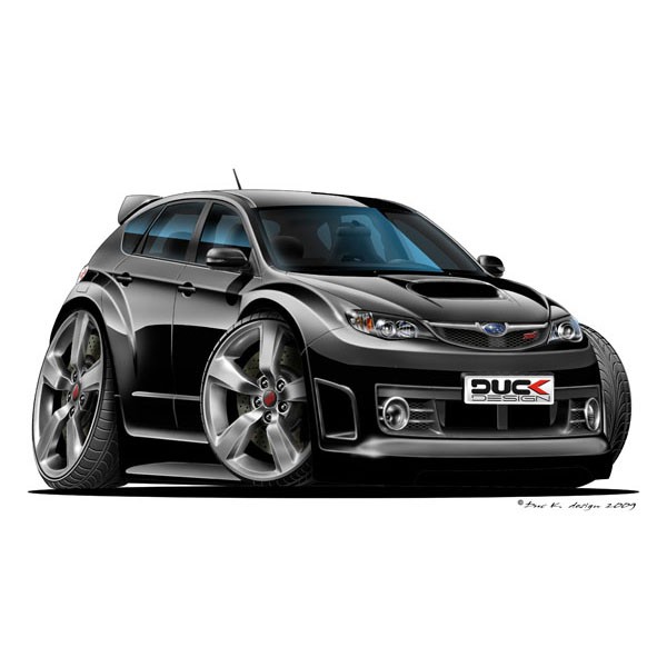 Subaru Impreza 2008 - Vinyl Wall Art Sticker - Black