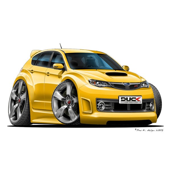 Subaru Impreza 2008 - Vinyl Wall Art Sticker - Yellow