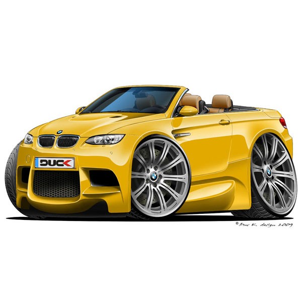 BMW E93 M3 Cabriolet - Vinyl Wall Art Sticker - Yellow