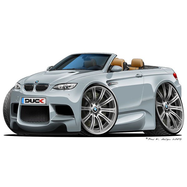 BMW E93 M3 Cabriolet - Vinyl Wall Art Sticker - Silver