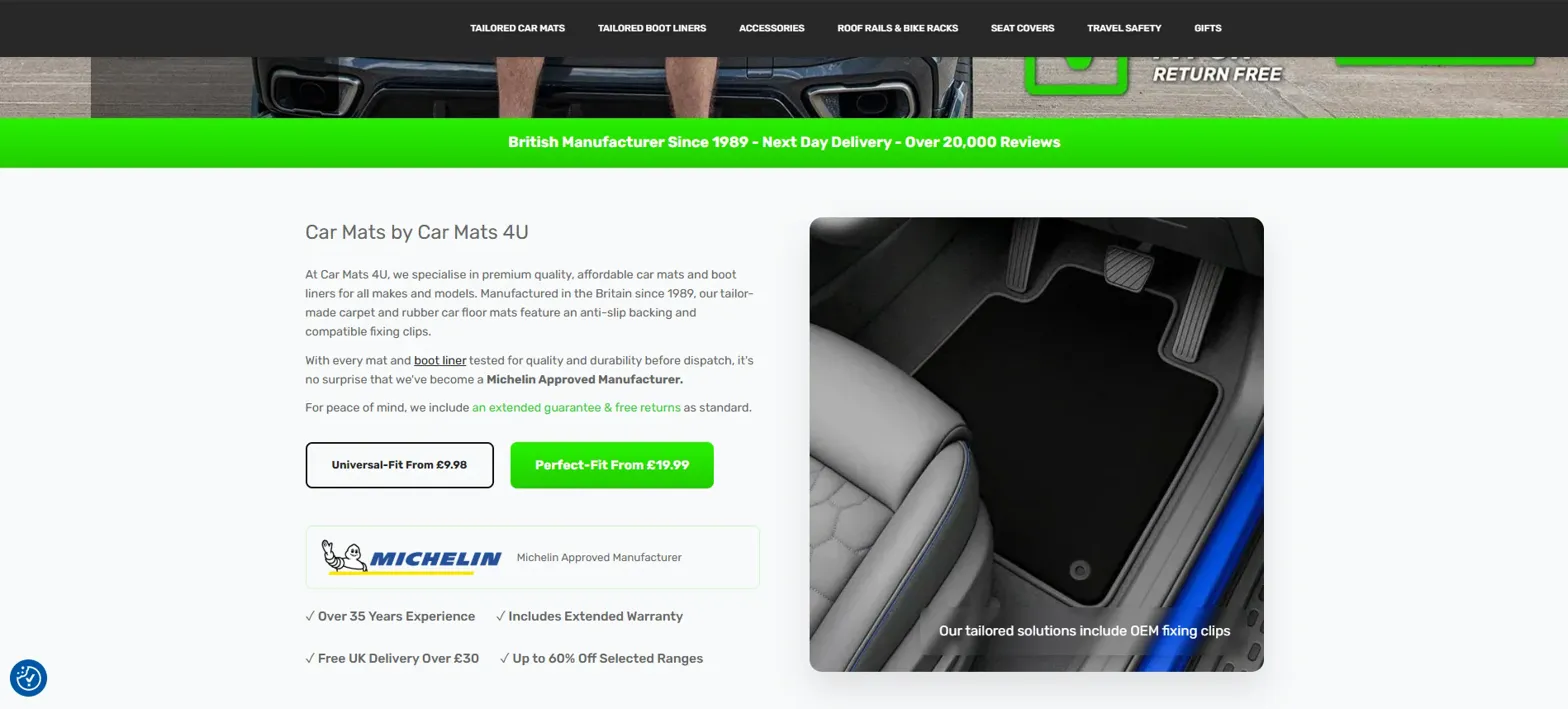 Car Mats 4U Homepage